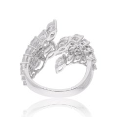 2.64ct Marquise Natural Diamond Wrap Cluster Ring 14K White Gold HRD Certified