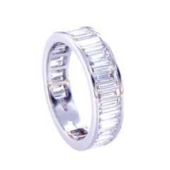 2.64 Ct Diamonds Baguette Cut 950 Platinum Wedding Ring