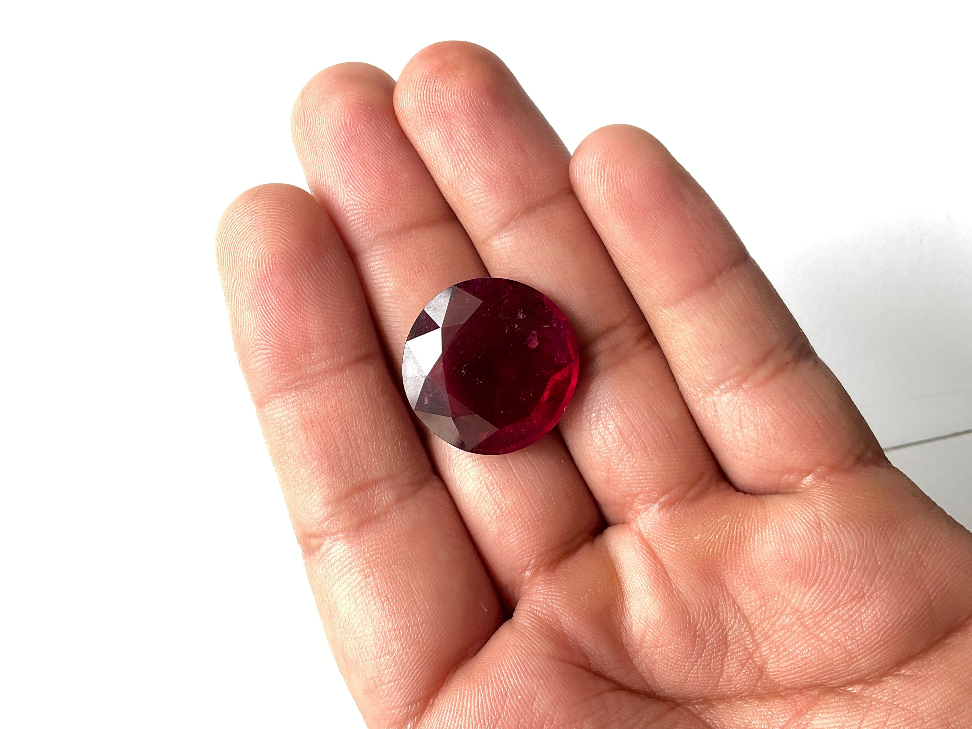 26.40 Carats Rubellite Tourmaline Round Cut Stone For Fine Jewelry Natural gem For Sale 3