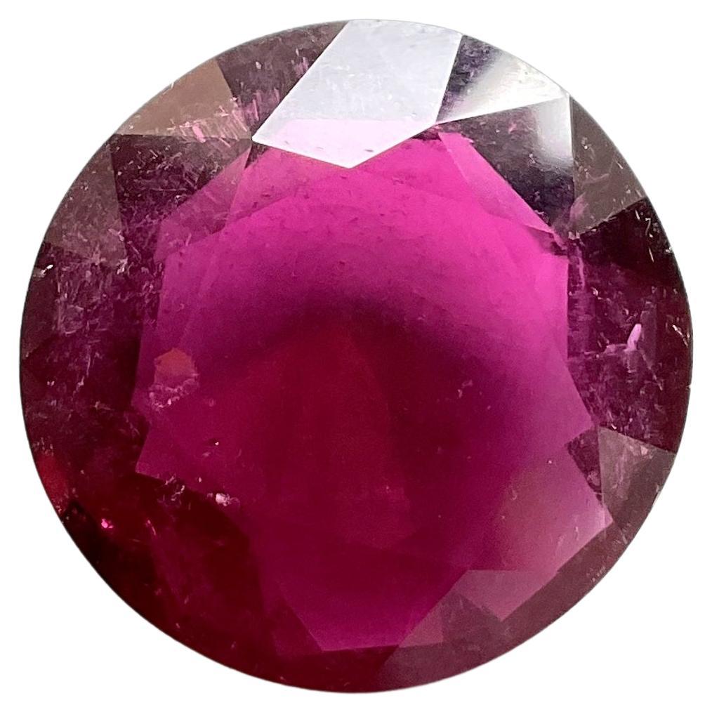 26.40 Carats Rubellite Tourmaline Round Cut Stone For Fine Jewelry Natural gem For Sale
