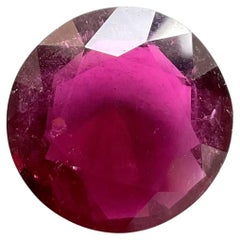 Pierre naturelle de tourmaline rubellite de 26,40 carats de taille ronde pour la bijouterie fine