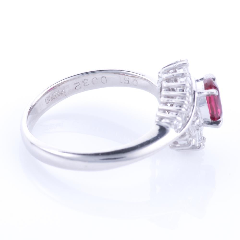 26.41ct Platinum Ring Set with Natural Ruby & Diamonds GWLAB Certified For Sale 1
