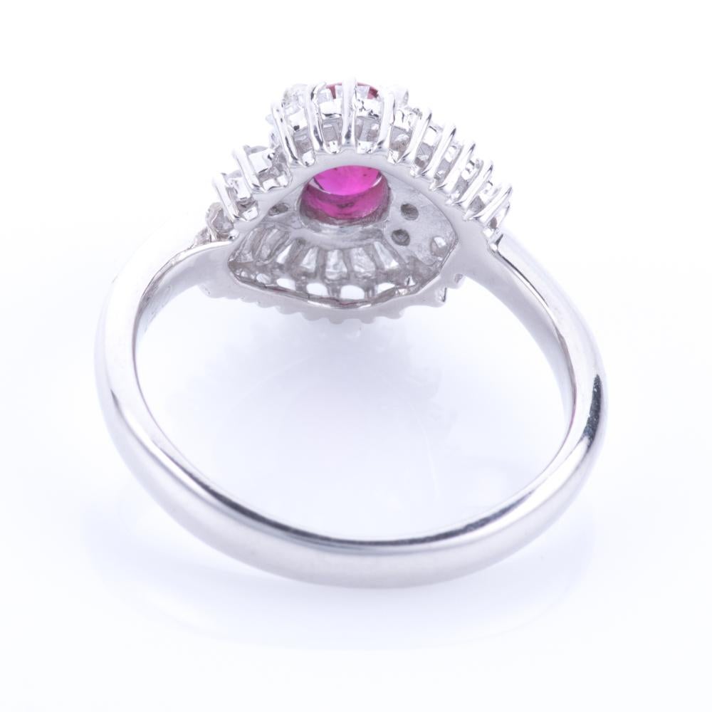 26.41ct Platinum Ring Set with Natural Ruby & Diamonds GWLAB Certified For Sale 2