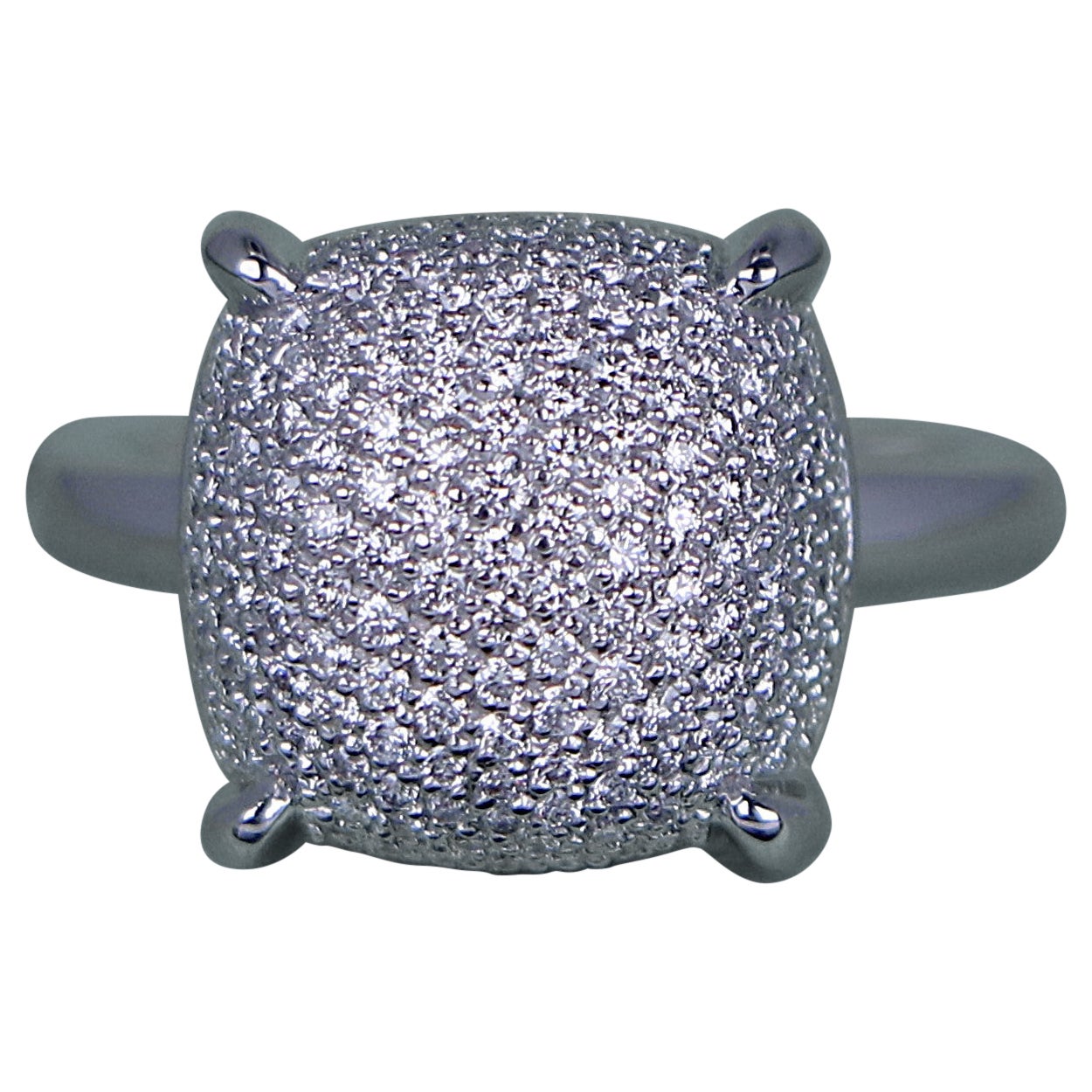 26429 Tiffany & Co. Paloma Picasso Ring aus 18 Karat Weißgold mit Pavé-Diamanten im „Sugar Stacks“-Design im Angebot