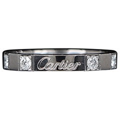 26436 Cartier Lanieres 18K White Gold Diamond 3mm Wedding Band #49 Size 4.75