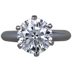 26443 Tiffany & Co Platinum F VS1 3.20ct Round Diamond Engagement Ring Size 5