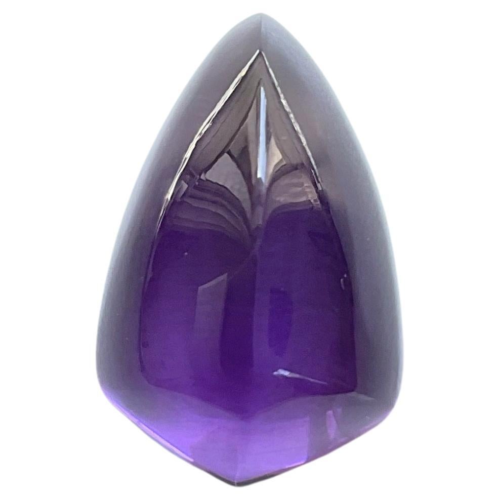 26.46 Carat Amethyst Top Quality Fancy Shield Smooth Loose Gemstone For Jewelry  For Sale