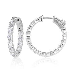 2.64ct 0.75 Inch Diamond Pavé Hoop Earrings