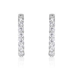 2.64ct 0.75 Inch Diamond Pavé Hoop Earrings