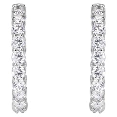 2.64ct 0.75 Inch Diamond Pavé Hoop Earrings