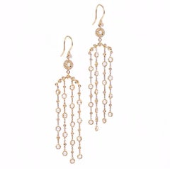 Athena Rose-Cut Diamond Chandelier Earrings 18K Yellow Gold