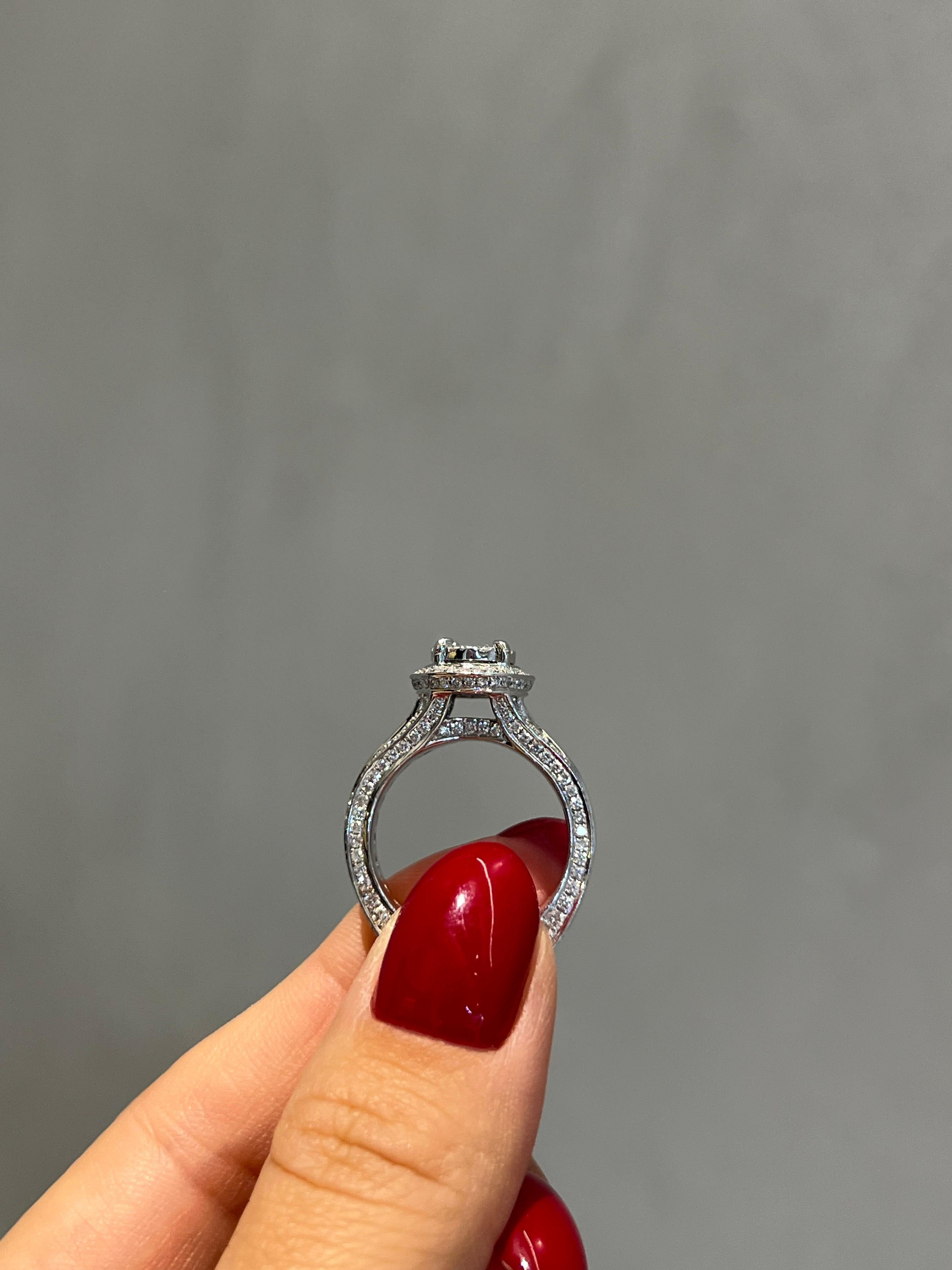 2.64CT Natural Diamond Engagement Ring set in 14K White Gold For Sale 5