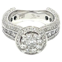 2.64CT Natural Diamond Engagement Ring set in 14K White Gold