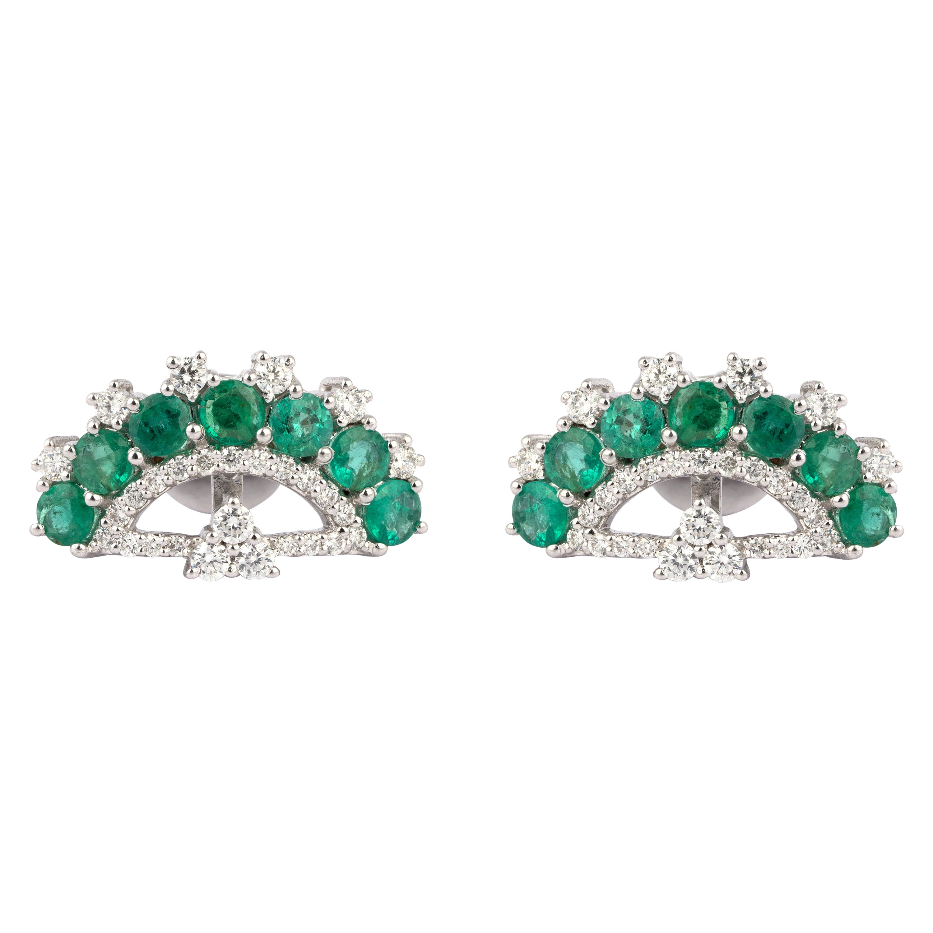 2.64cts Emerald 
1.03cts Diamond gold  Earring