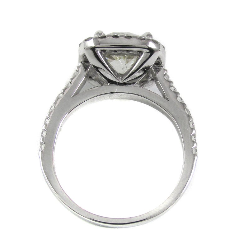 2.65 Carat Antique Cushion Diamond Gold Engagement Ring For Sale at 1stdibs