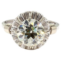 2.65 Carat Art Deco Old Euro Cut Diamond Ring