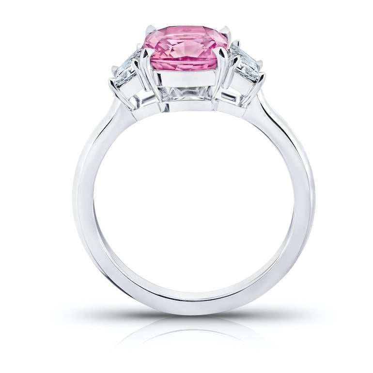 platinum pink sapphire ring