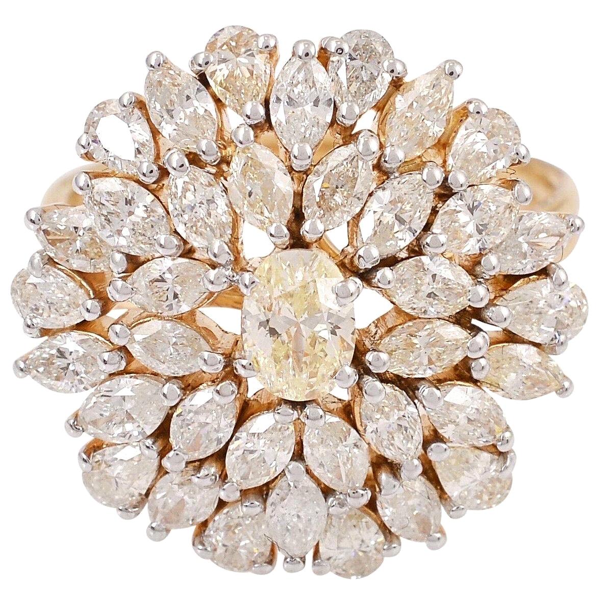 Bague de fiançailles en or jaune 18 carats avec diamants de 2,65 carats