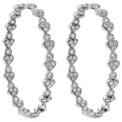 Roman Malakov, 2.65 Carat Diamond Heart Shape Hoop Earrings