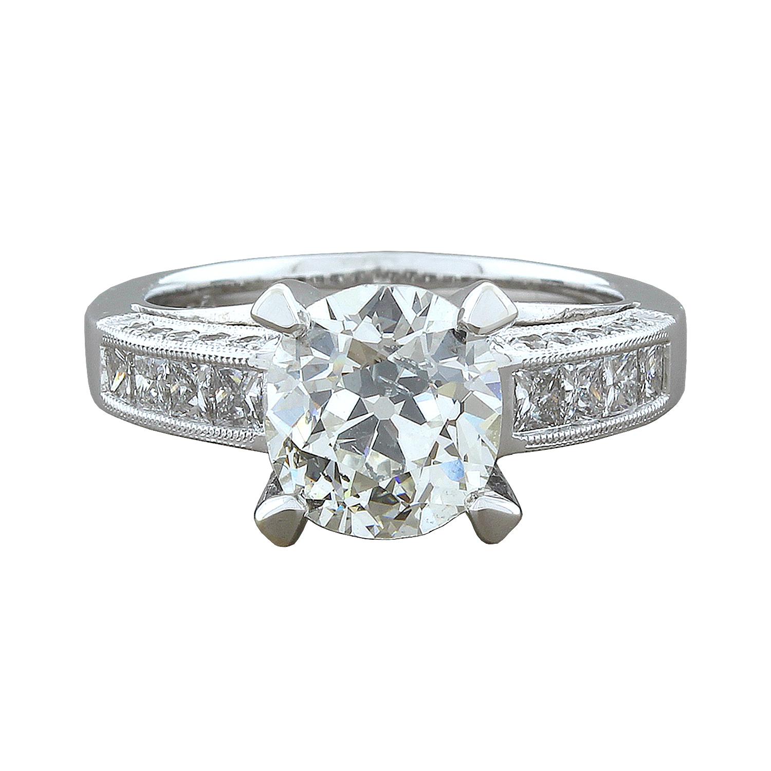 2.65 Carat Diamond Round Gold Engagement Ring