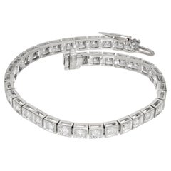 2.65 Carat Diamond White Gold Midcentury Hinged Box Link Tennis Bracelet 