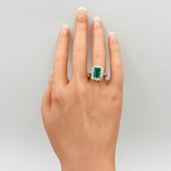 2.65 Carat Emerald and Diamond Ring in 18K Yellow Gold and Platinum
