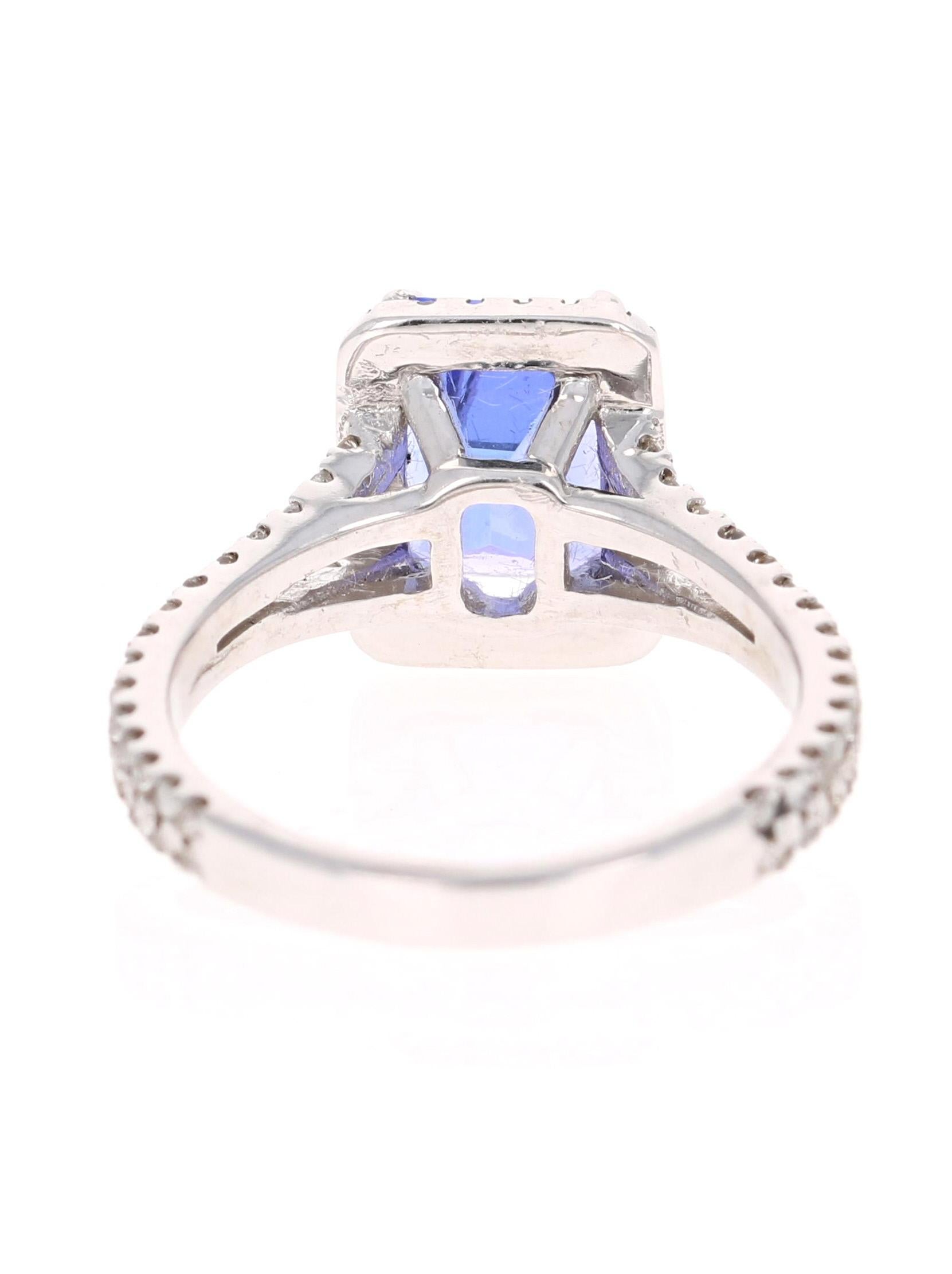 emerald cut tanzanite ring