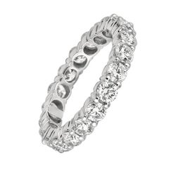 2.65 Carat Natural Diamond Eternity Band Ring G SI 18 Karat White Gold 20