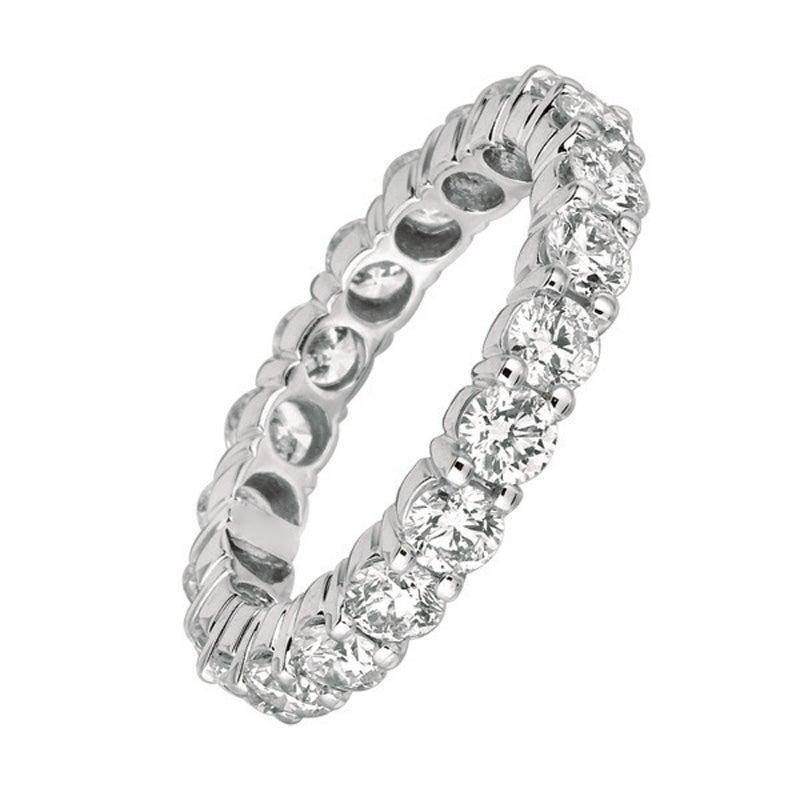 For Sale:  2.65 Carat Natural Diamond Eternity Band Ring G SI 18 Karat White Gold 20 2