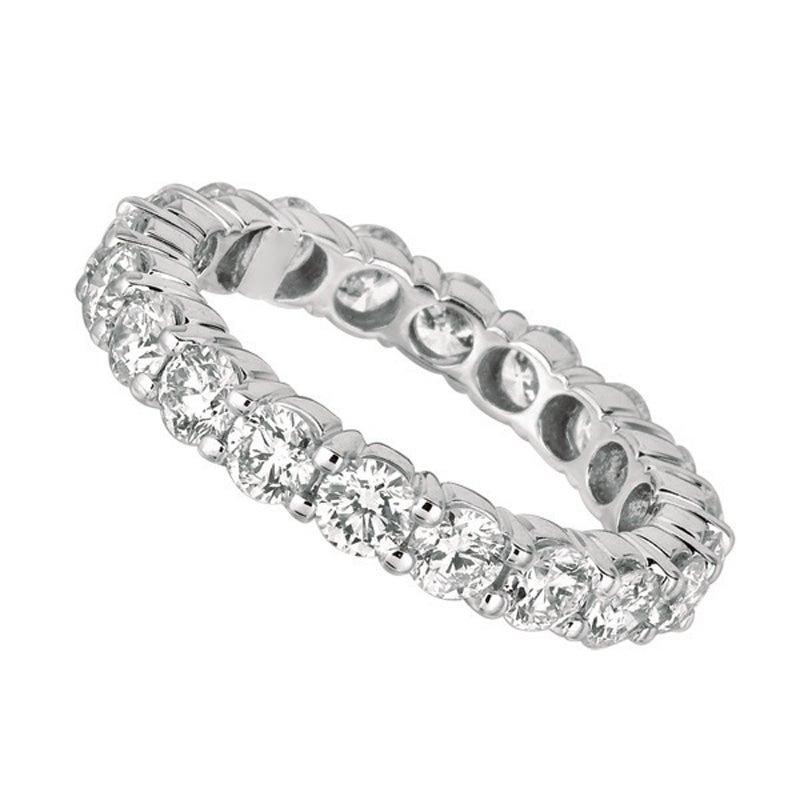 For Sale:  2.65 Carat Natural Diamond Eternity Band Ring G SI 18 Karat White Gold 20 3