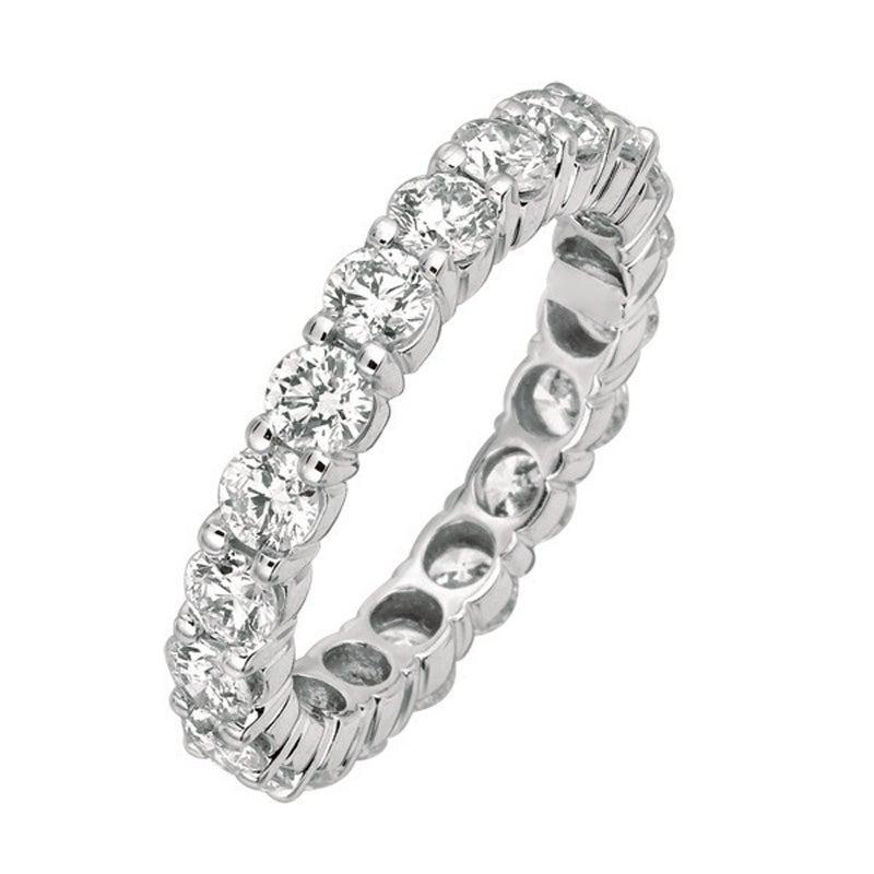 For Sale:  2.65 Carat Natural Diamond Eternity Band Ring G SI 18 Karat White Gold 20 4