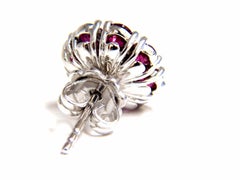 2.65 Carat Natural Fancy Color Diamonds Ruby Cluster Earrings 14 Karat