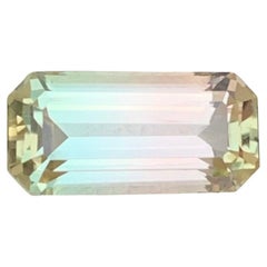 2.65 Carat Natural Loose Bi Colour Tourmaline Emerald Shape Gem