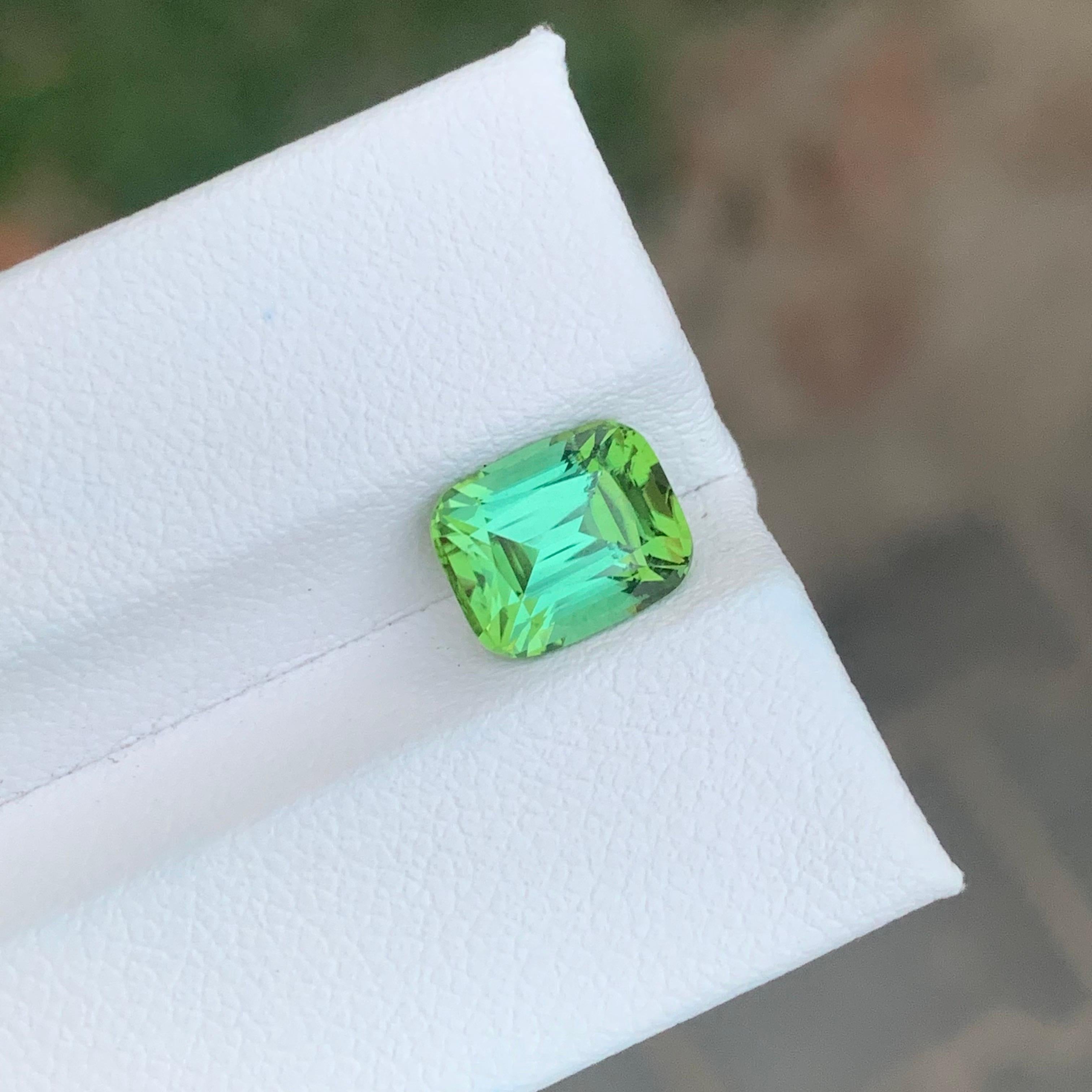 2.65 Carat Natural Loose Blue Green Tourmaline Cushion Shape Gemstone (Tourmaline bleue verte en forme de coussin) en vente 4