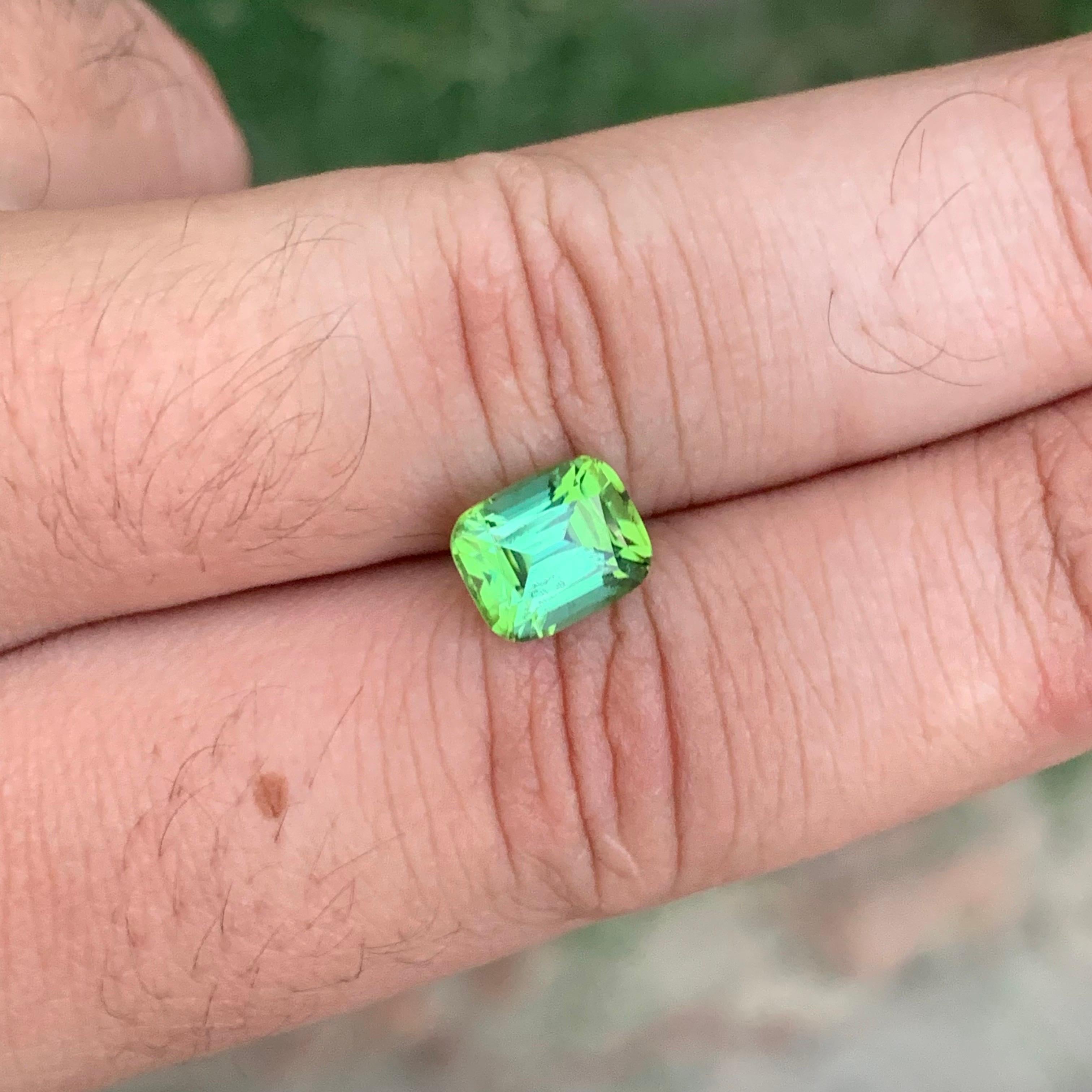 2.65 Carat Natural Loose Blue Green Tourmaline Cushion Shape Gemstone (Tourmaline bleue verte en forme de coussin) en vente 6