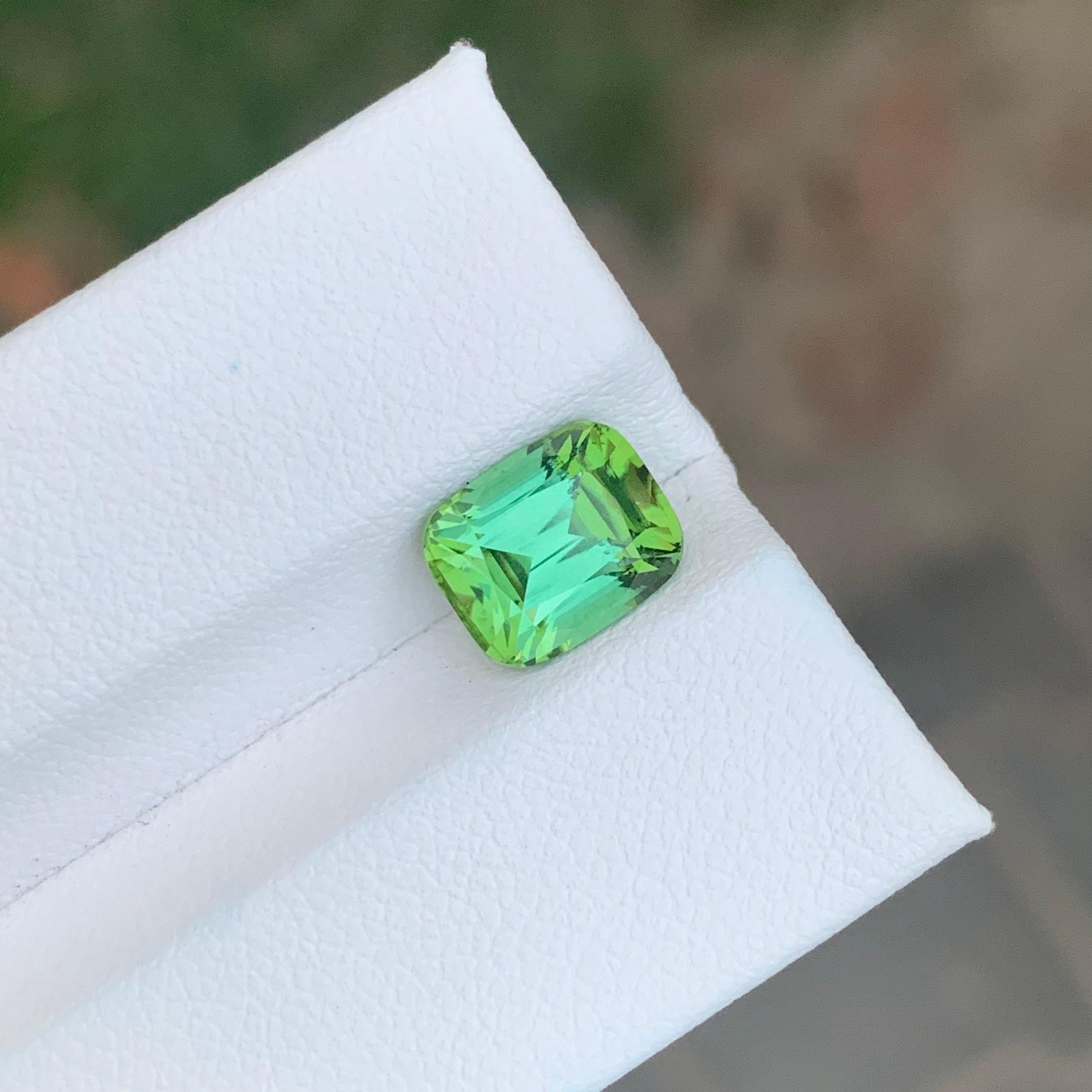 2.65 Carat Natural Loose Blue Green Tourmaline Cushion Shape Gemstone (Tourmaline bleue verte en forme de coussin) en vente 1