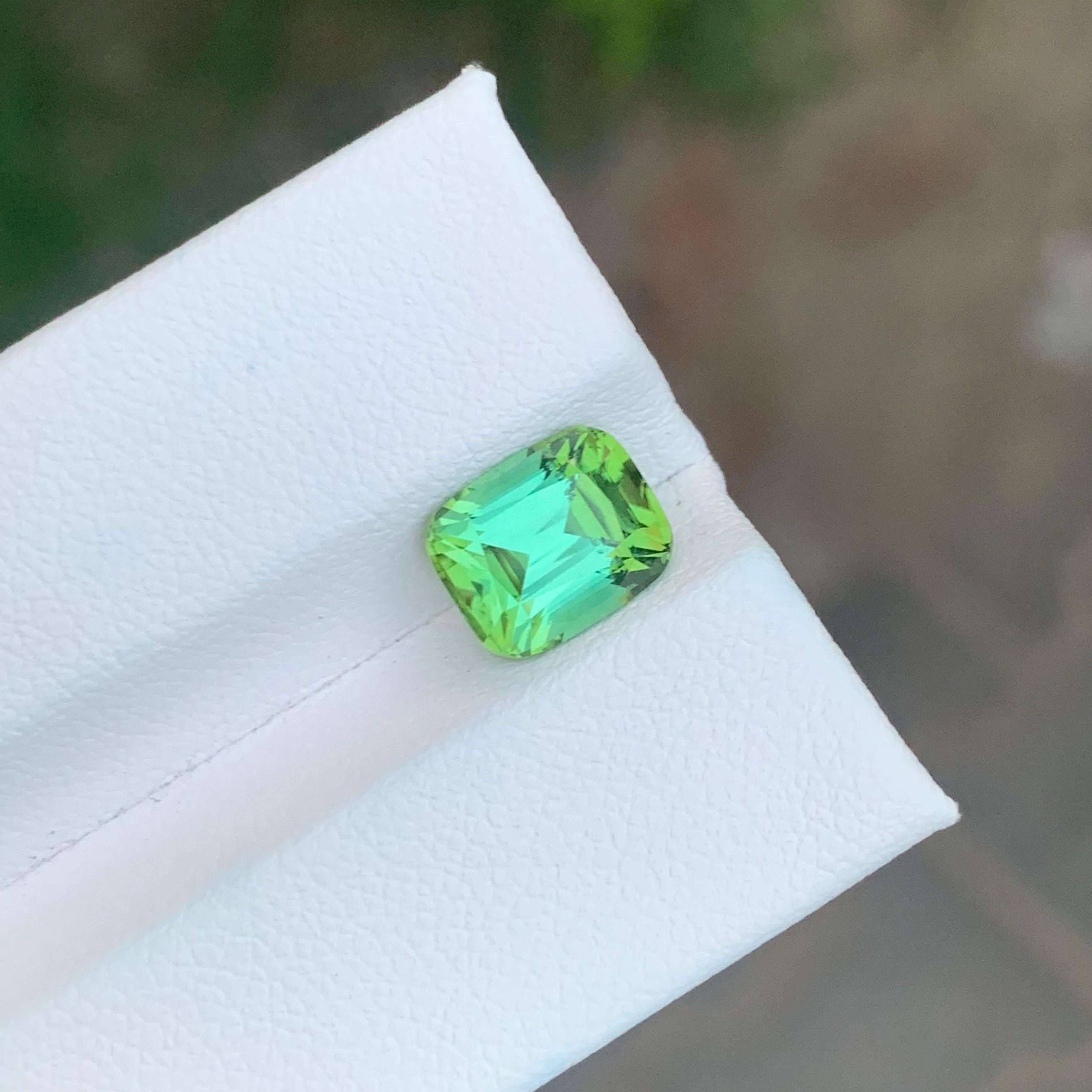 2.65 Carat Natural Loose Blue Green Tourmaline Cushion Shape Gemstone (Tourmaline bleue verte en forme de coussin) en vente 2