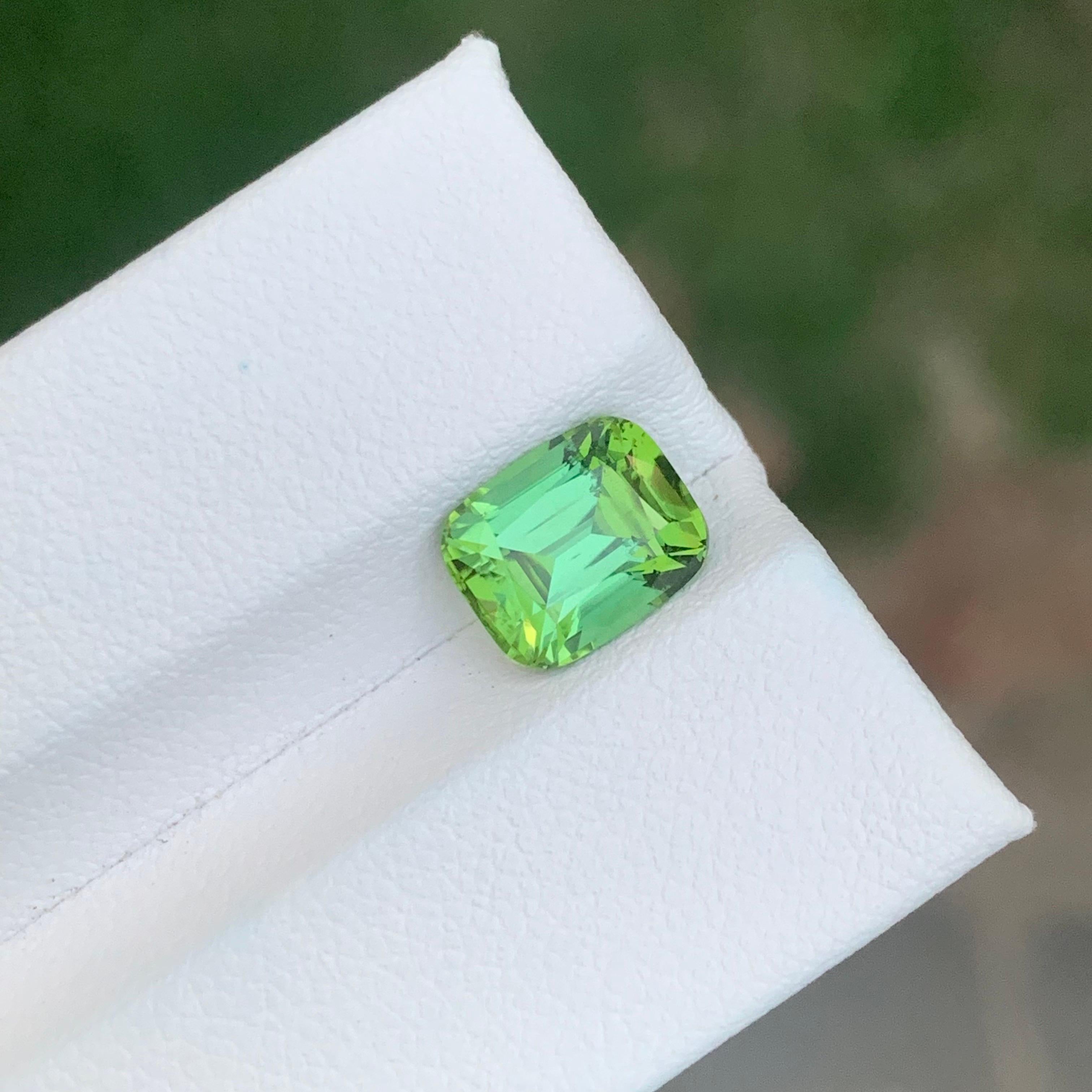 2.65 Carat Natural Loose Blue Green Tourmaline Cushion Shape Gemstone (Tourmaline bleue verte en forme de coussin) en vente 3