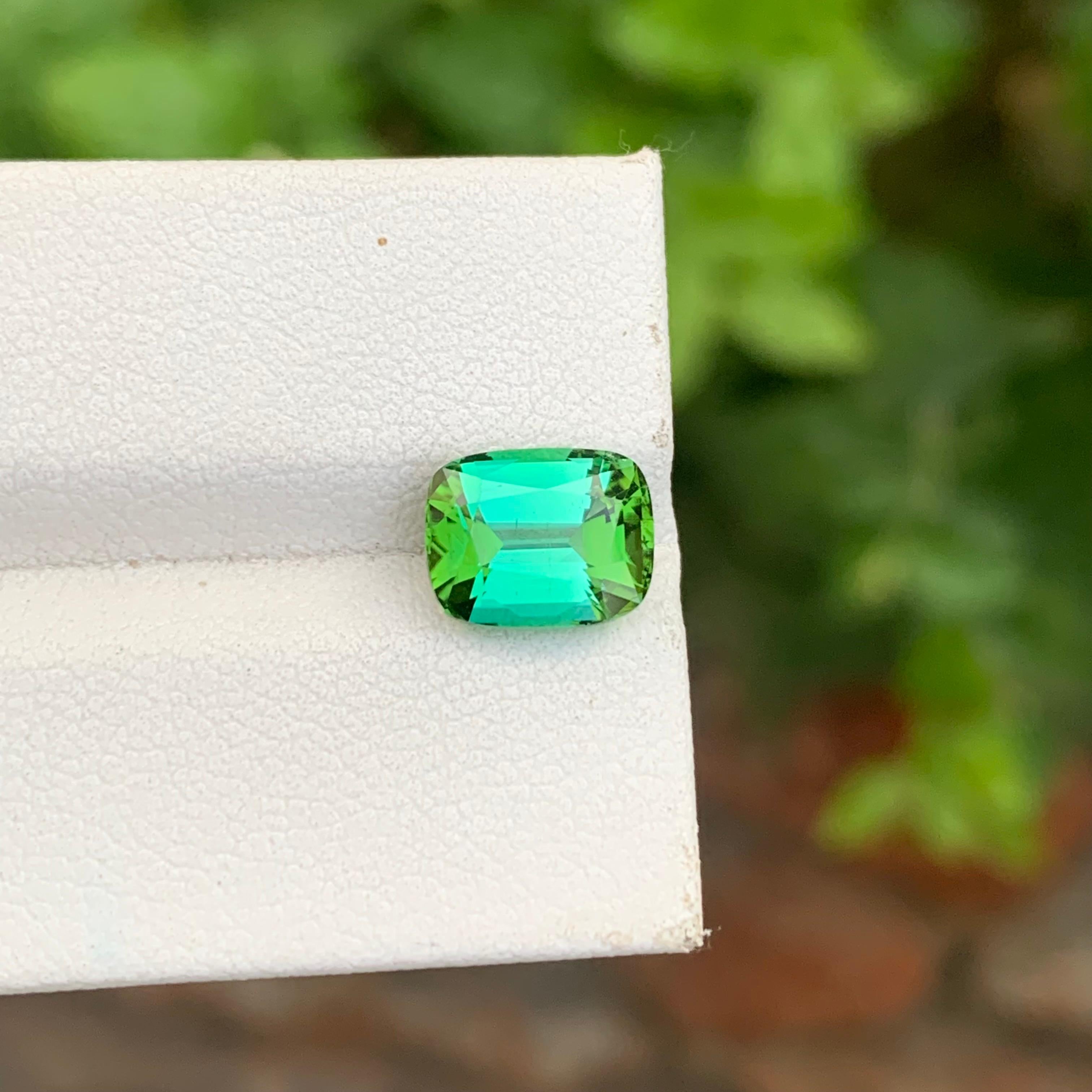 2,65 carati di tormalina verde azzurra naturale sfusa a forma di cuscino Gemma dell'anello In condizioni Nuovo in vendita a Peshawar, PK