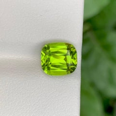 2.65 Karat Natürlicher loser grüner Peridot Stein Cushion Schliff Pakistanischer Edelstein