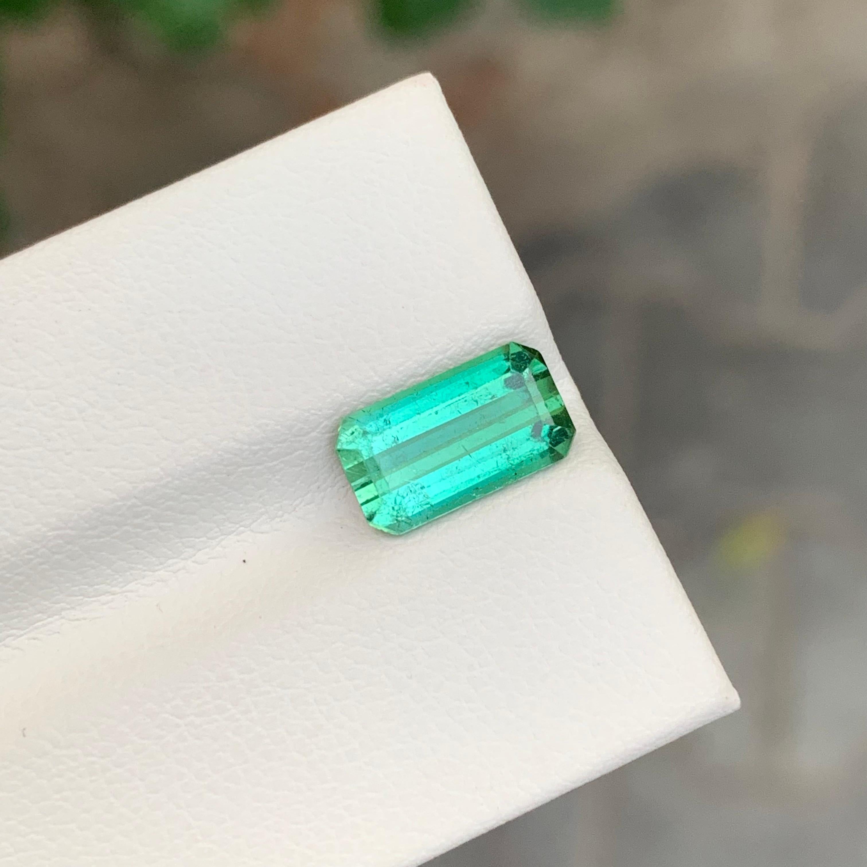 2.65 Karat Natürlicher loser grüner Turmalin Smaragd Form Edelstein im Angebot 2