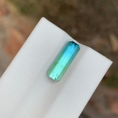 2.65 Carat Natural Loose Parti Tourmaline Emerald Shape Gemstone