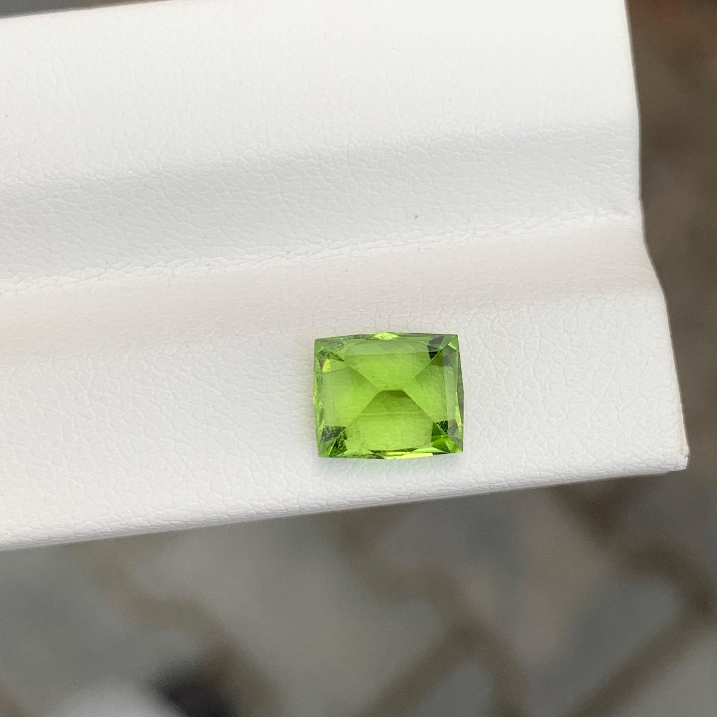 Loose Peridot

Weight: 2.65 Carats
Dimension: 8.1 x 6.8 x 5.7 Mm
Origin: Pakistan
Shape: Can-Shaped 
Color: Green
Treatment: Non

Pakistan peridot is a stunning variety of the green gemstone peridot, known for its remarkable clarity and vibrant,