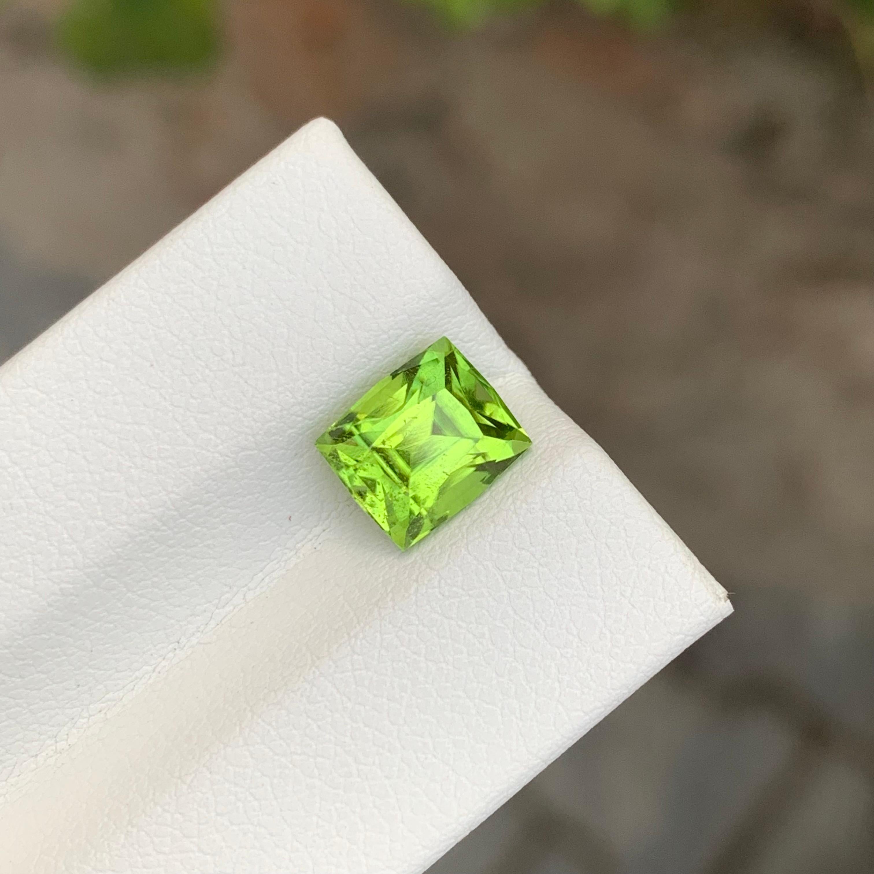 Arts and Crafts 2.65 Carat Natural Loose Peridot Can-Shaped Gemstone From Pakistan For Sale