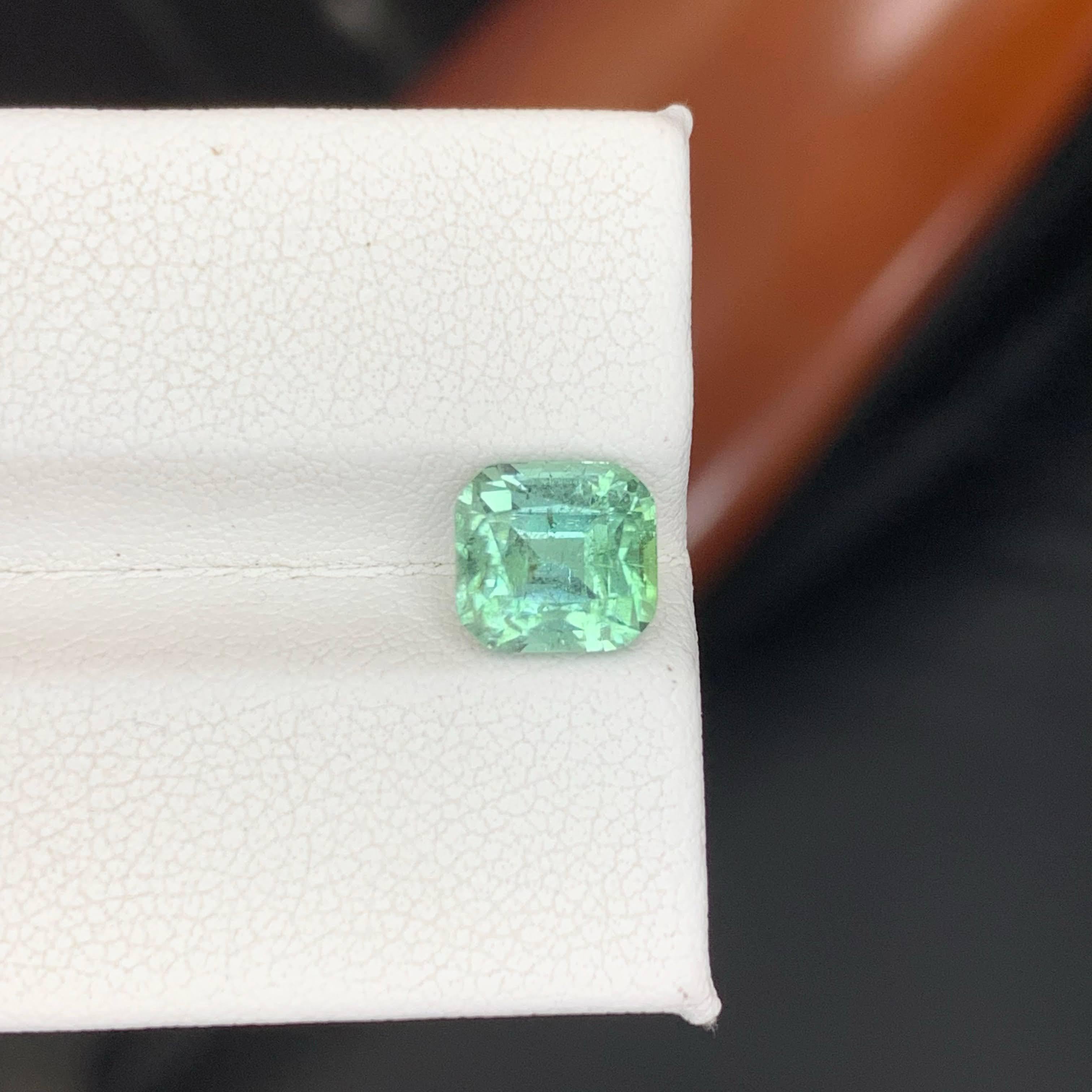 2.65 Carat Natural Loose Sea Foam Color Tourmaline Cushion Cut Afghan Gemstone (pierre précieuse afghane) en vente 4