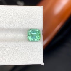 2.65 Carat Natural Loose Sea Foam Color Tourmaline Cushion Cut Afghan Gemstone