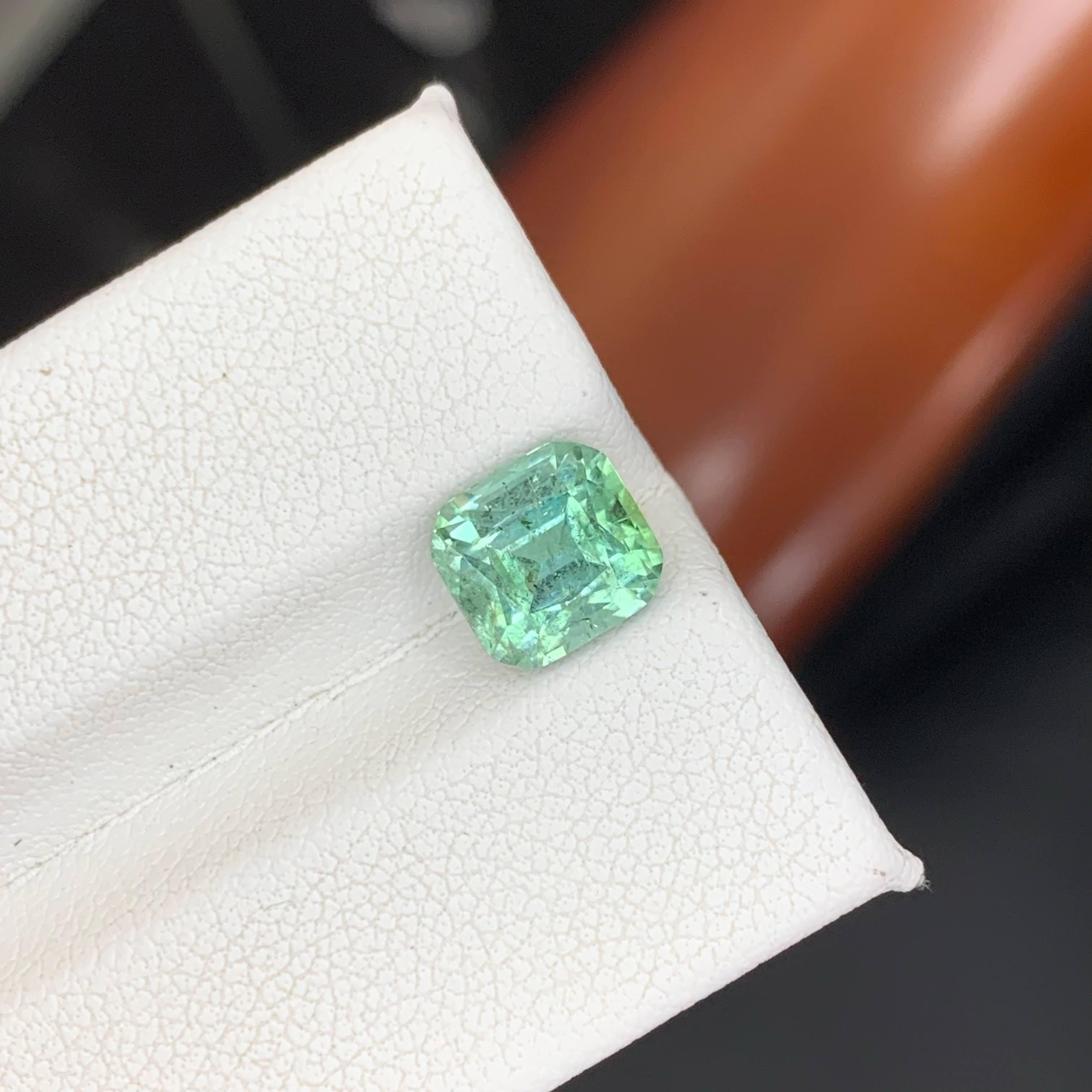 Taille coussin 2.65 Carat Natural Loose Sea Foam Color Tourmaline Cushion Cut Afghan Gemstone (pierre précieuse afghane) en vente