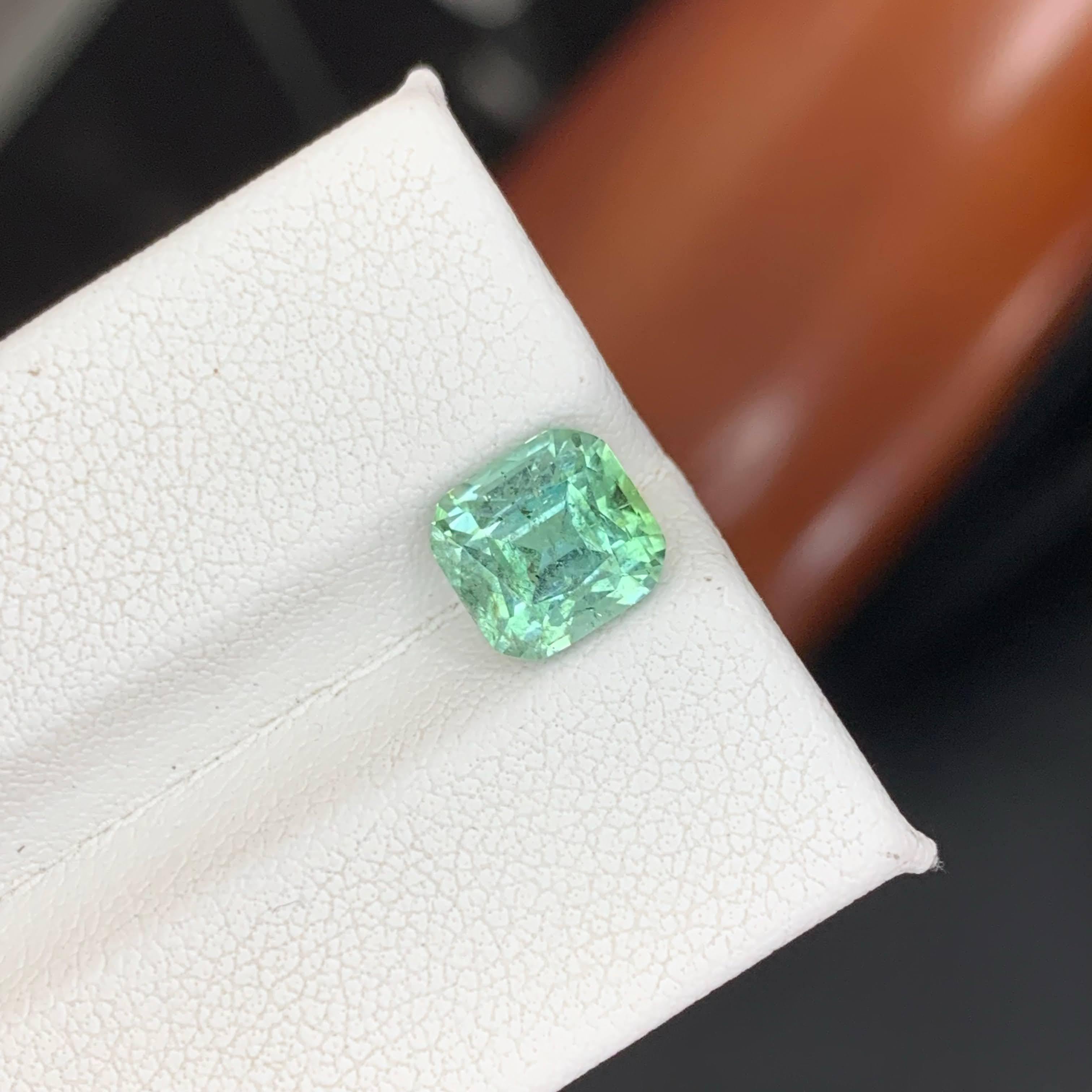 2.65 Carat Natural Loose Sea Foam Color Tourmaline Cushion Cut Afghan Gemstone (pierre précieuse afghane) Neuf - En vente à Bangkok, TH