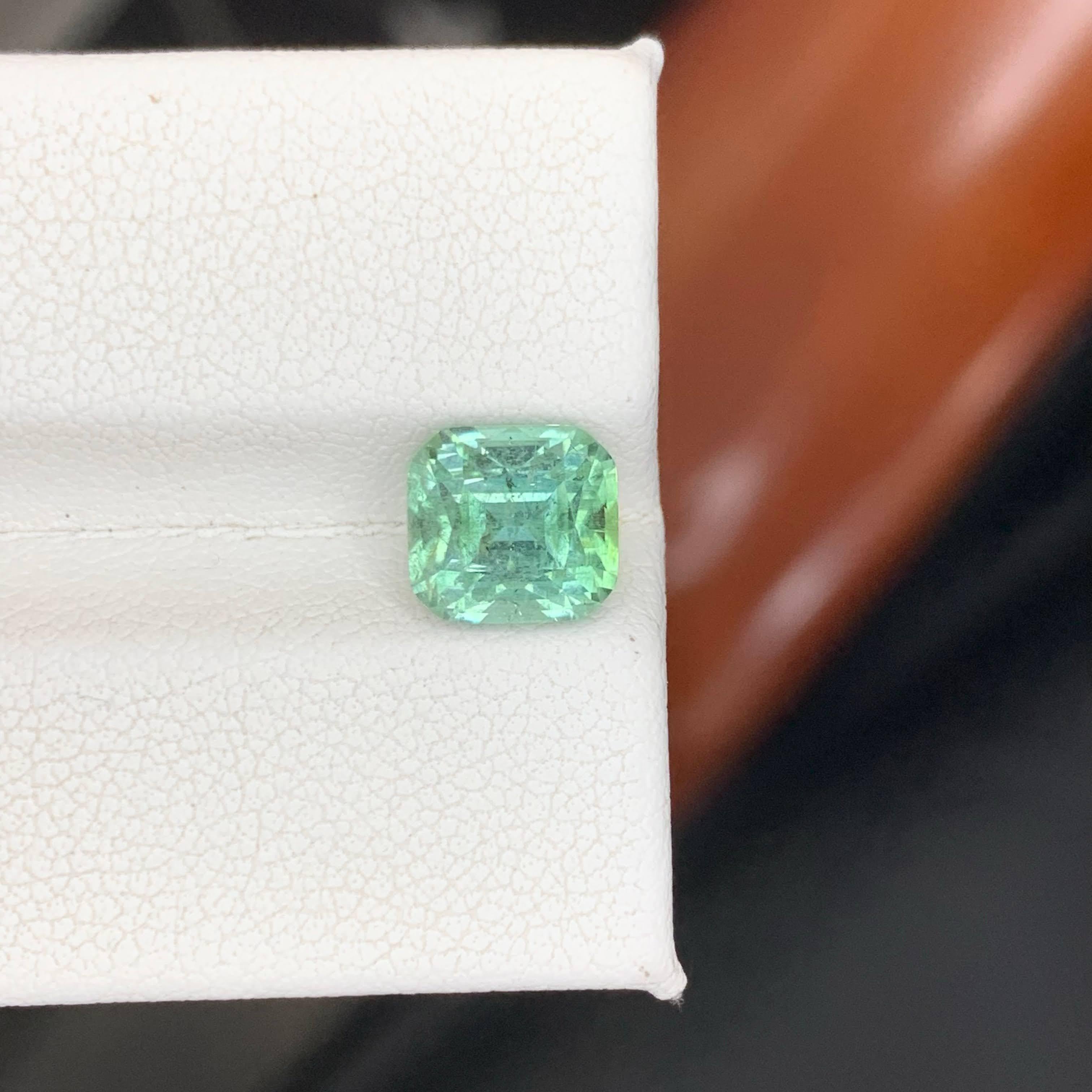 2.65 Carat Natural Loose Sea Foam Color Tourmaline Cushion Cut Afghan Gemstone (pierre précieuse afghane) en vente 2