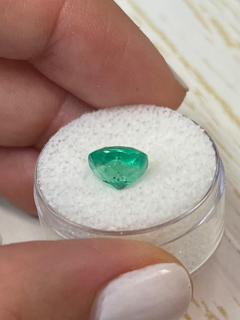 2.65 Carat Pastel Green Colombian Emerald - Elongated Cushion Cut Genuine Gem For Sale 2